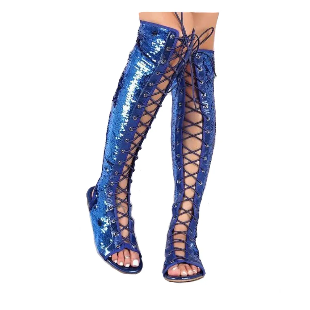 

SunNY Everest 2021 Sequins Boots Hollow Mesh Sandals Women Sandals Summer Cool Boots Shoes ROMAN SANDALS Breathable