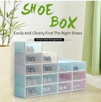 6pcs fold shoe boxes plastic storage box combination shoe cabinet thickened dustproof shoes organizer box superimposed shoe box