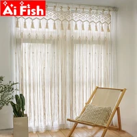 bohemian cotton linen rope hand woven crochet bedroom curtains tassel partition corridor balcony door tapestry decoration 35