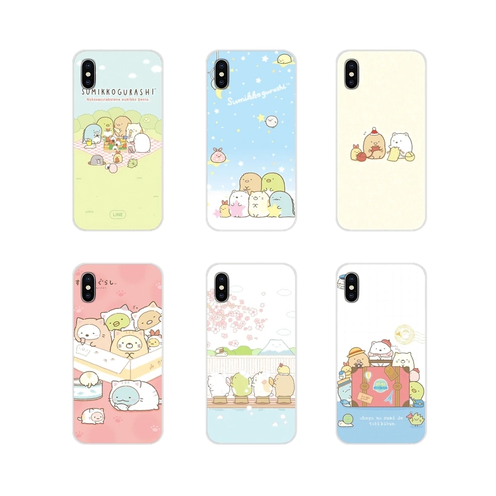 Японские милые прозрачные чехлы из ТПУ с милым sumikko gurashi для Xiaomi Mi4 Mi5 Mi5S Mi6 Mi A1 A2 A3 5X