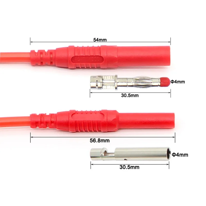 Фото TL652 высокое качество 13AWG гибкий силиконовый удлинитель Тестовые провода 4 мм штекер банан разъем для гнезда №4