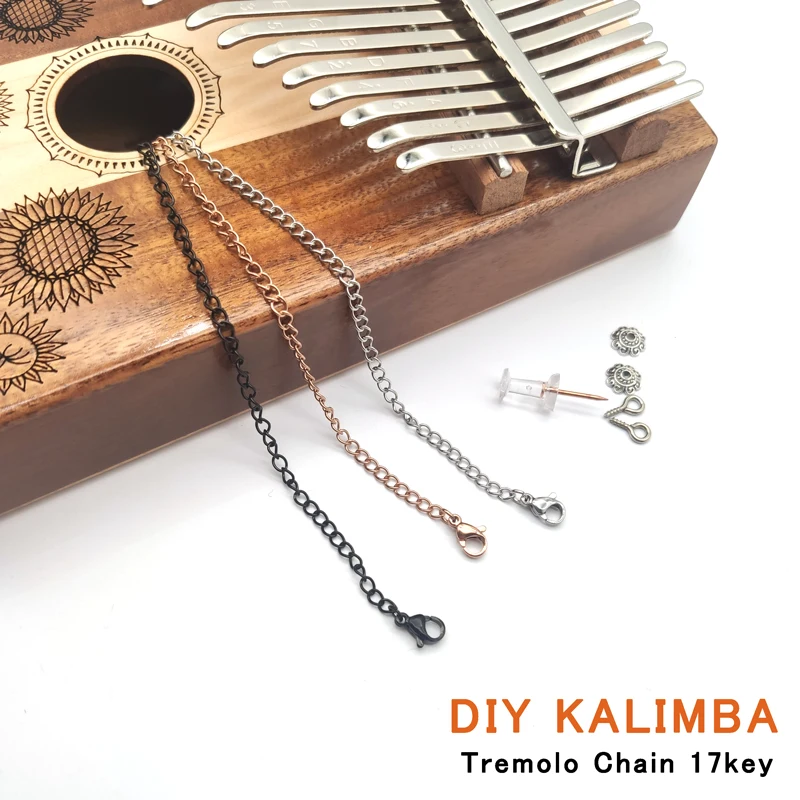 DIY Kalimba 17 ключей тремоло цепь для Kalimbas большой палец пианино песчаная звуковая
