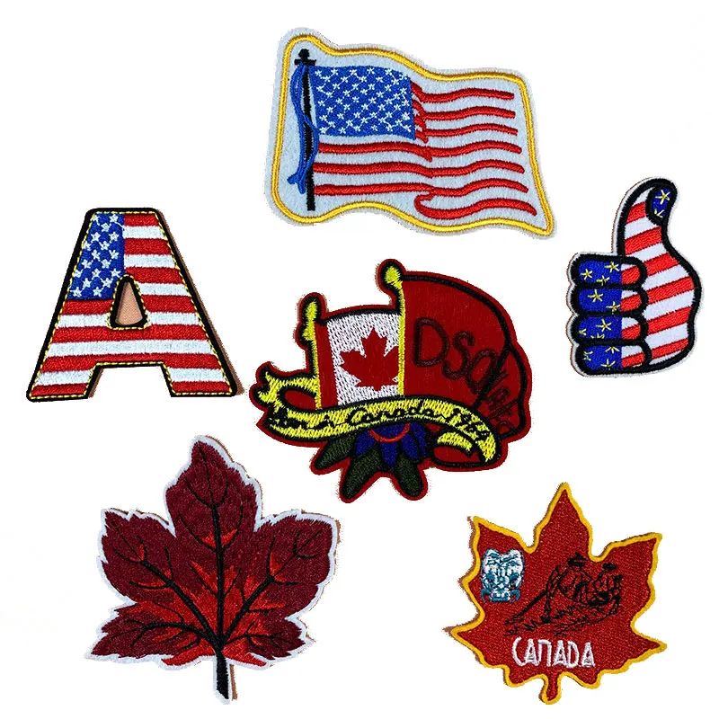 Нашивки с флагом нашивки в полоску вышивкой рок для одежды термоклейкие на