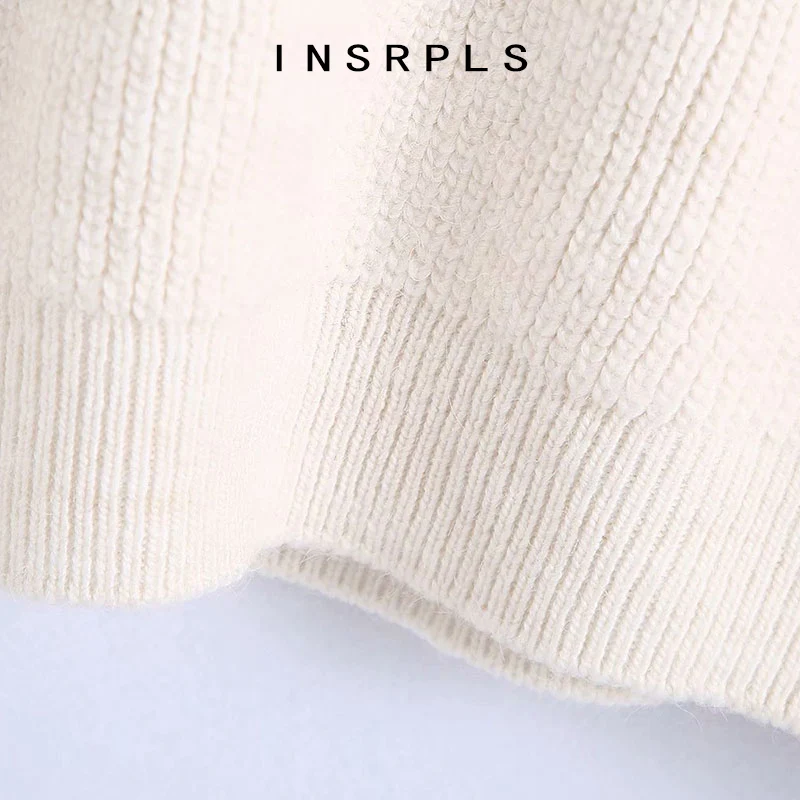 

INSRPLS Women Sweet Fashion With Embroidered Collar Knitted Sweater Vintage Long Sleeve Ruffled Female Pullovers Chic Tops