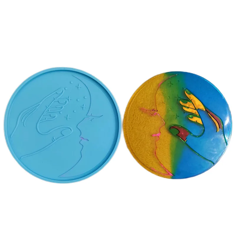 

Finger Moon Tray Epoxy Resin Mold Coaster Cup Mat Silicone Mould DIY Crafts