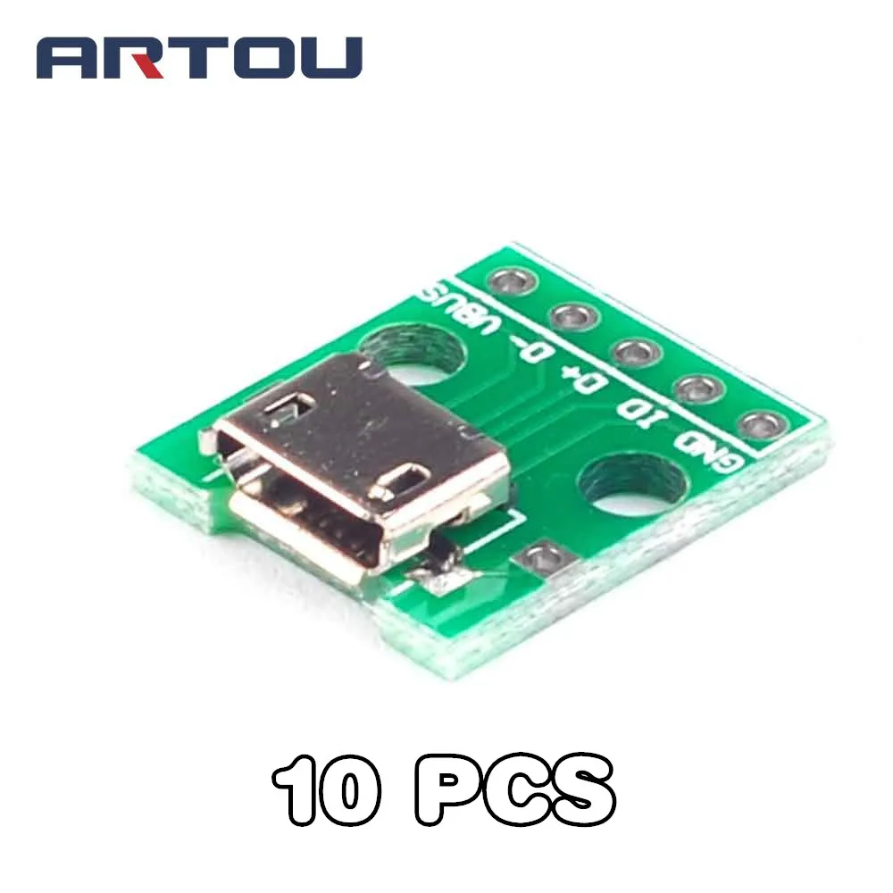 10 шт. адаптер Micro USB Для DIP-адаптера 5-контактный разъем Мама плата модуля