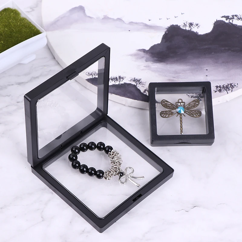 

1PC Transparent Storage Rack Acrylic Display Stand Photo Albums PE Thin Film Suspension Jewelry Display Box