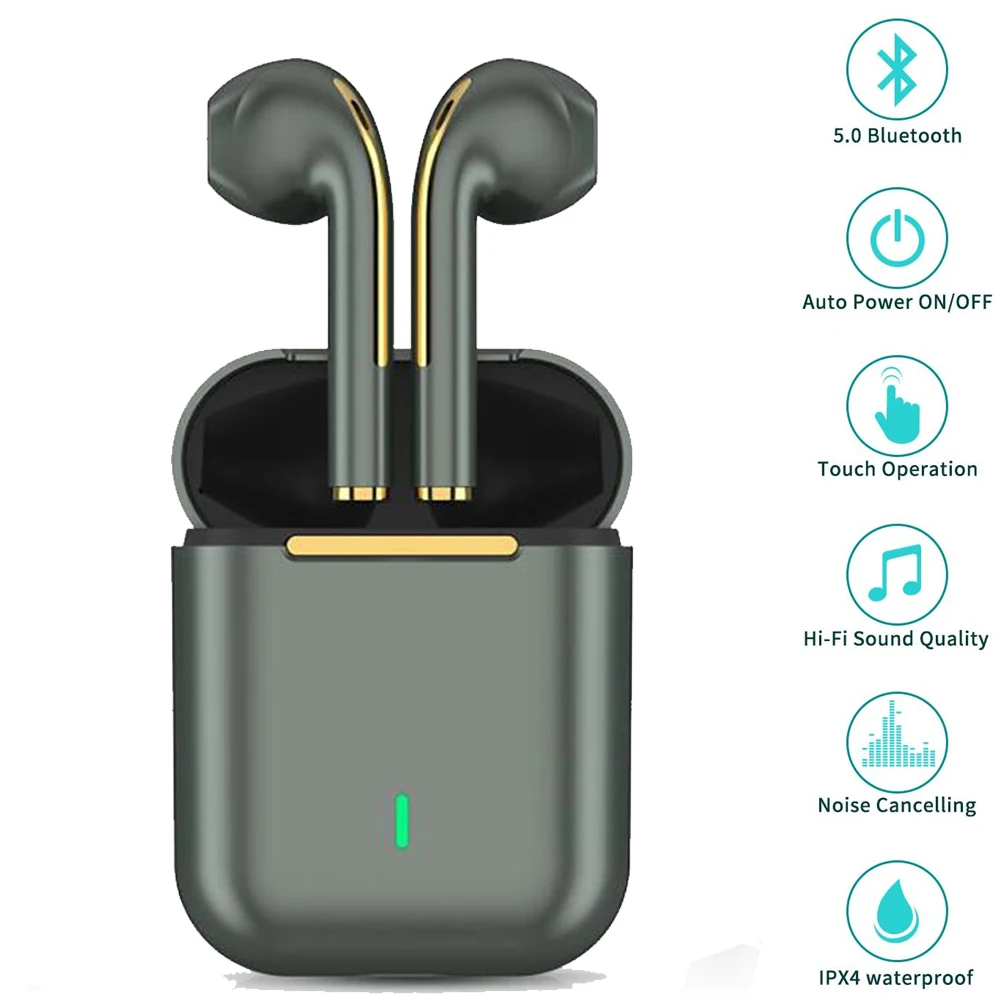Беспроводные наушники J18 TWS Bluetooth с микрофоном Hifi стерео гарнитура Hands Free