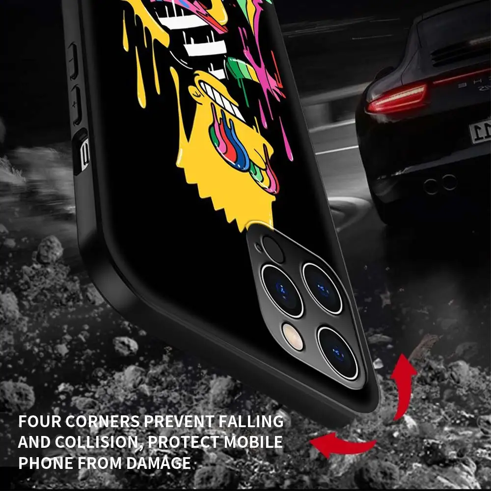 

Luxury Phone Case For iPhone 11 Pro Max Shell For iphone 12 Pro 7 8 Plus SE 2020 X XR XS Black Cover Simpson Homer Cute Games