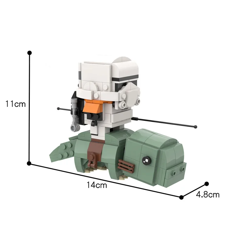 

MOC Sandtrooper on Dewback Brickheadz Creative Cartoon Character DIY Model Building Block Bricks Toy For Children's Boys Gift