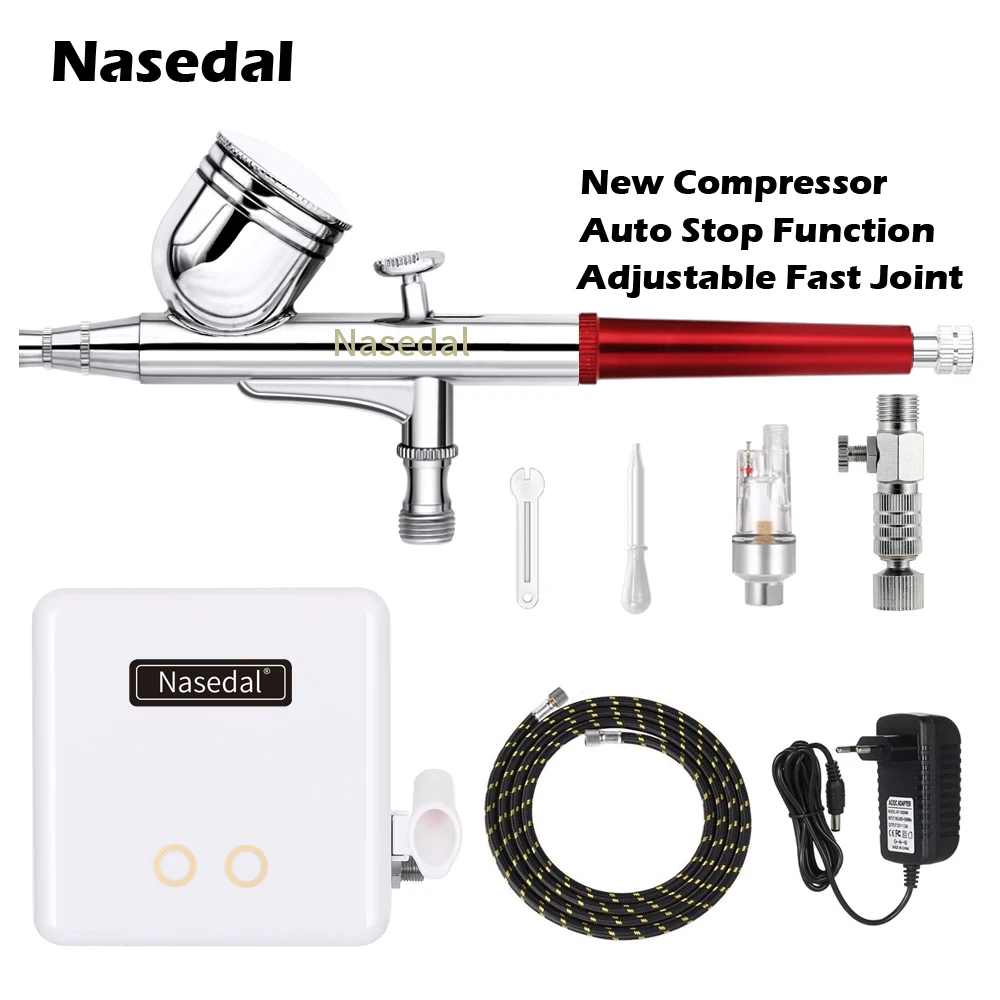 Новейший комплект компрессора для аэрографа 0 3 мм двойного действия Аэрограф