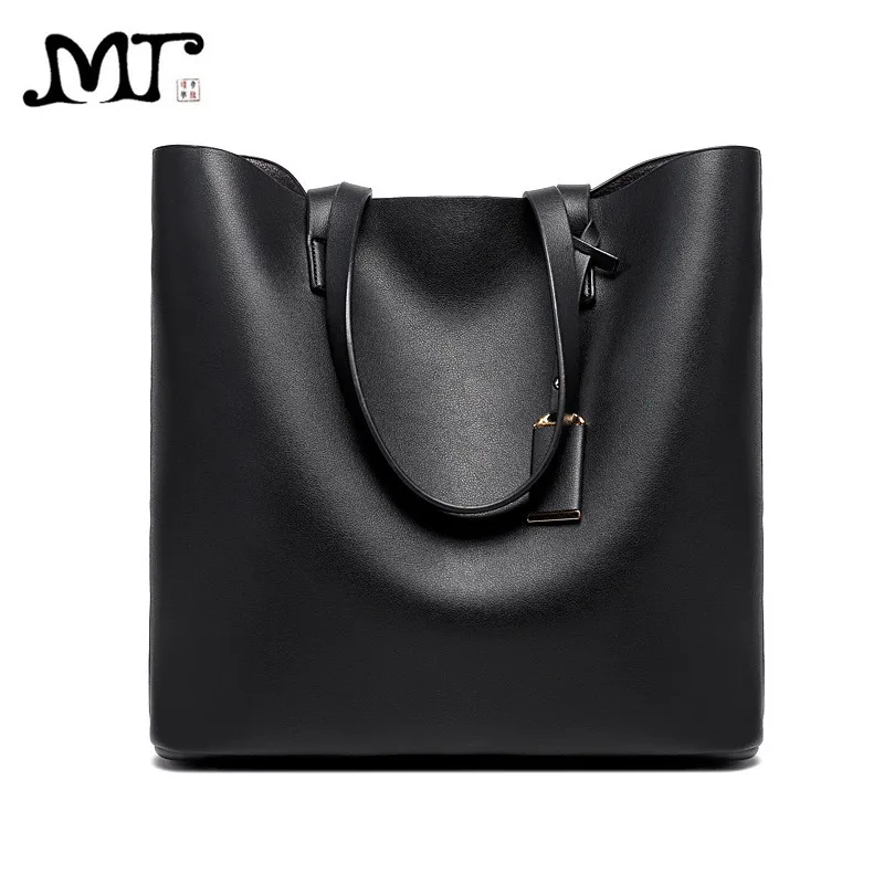 MJ женская сумка тоут кожаная большая простая Большая вместительная на плечо