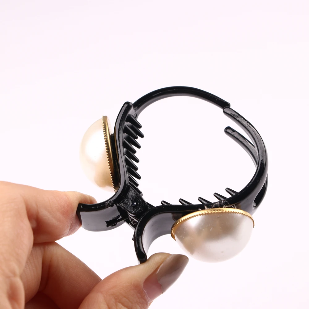 Заколка для волос миниатюрная черная с жемчугом | Красота и здоровье