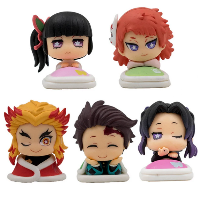 Экшн-фигурка демона 5 шт./компл. Q.ver Kimetsu No Yaiba Nezuko Tanjirou Zenitsu Giyuu Inosuke ПВХ см | Игрушки и