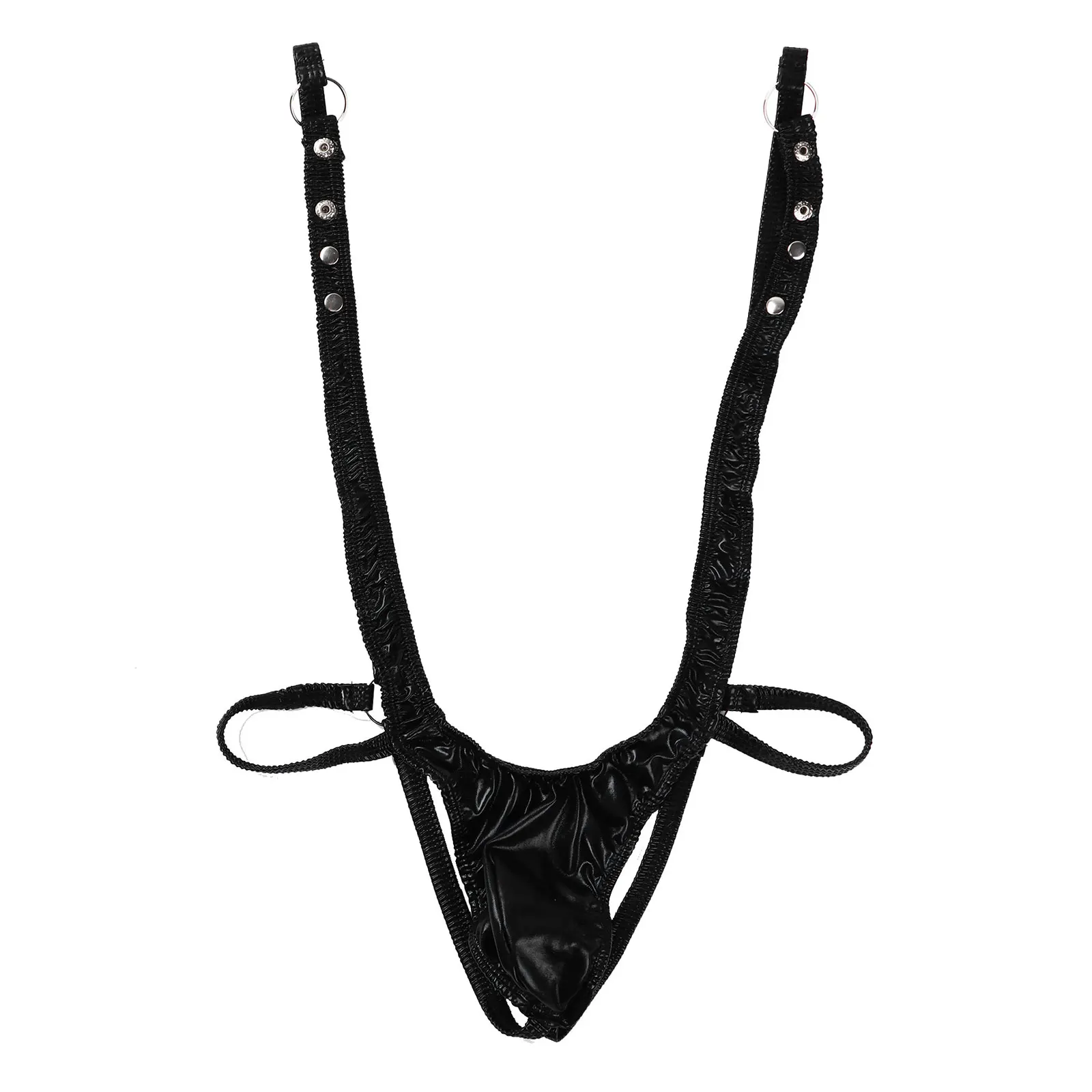 Мужское цельное сексуальное нижнее белье боди эластичная лакированная кожа