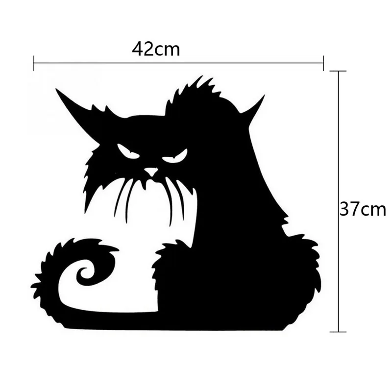 Съемная креативная 3D мультяшная кошка наклейка с ужасами черные наклейки котом
