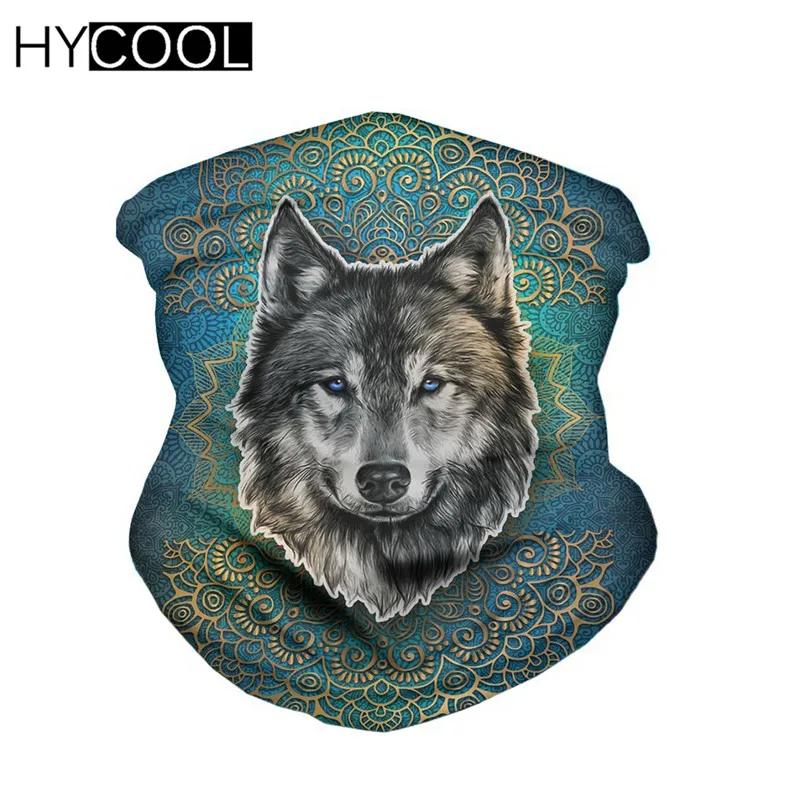 HYCOOL/новые трендовые повязки для езды на мотоцикле с принтом волка эластичная