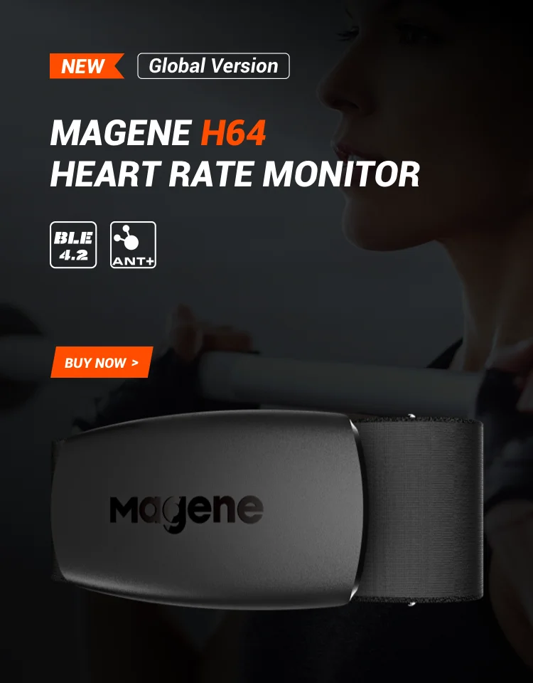 Magene H64 датчик пульса Bluetooth ANT монитор с нагрудным ремнем два режима для компьютера