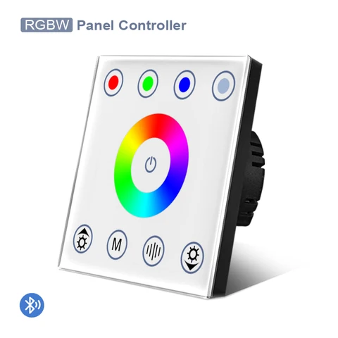 Умный настенный сенсорный контроллер RGB/RGBW с управлением через приложение по Bluetooth, диммер, стеклянный переключатель, контроллер для светодиодной ленты, 12 В постоянного тока, 24 В