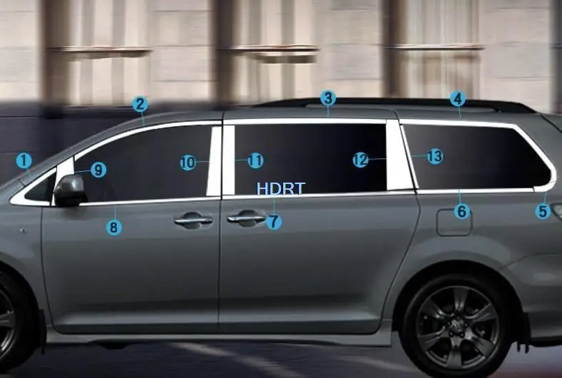 Фото Стеклянный колпачок из нержавеющей стали для Toyota Sienna 2013, 2014, 2015, 2016, 2018, 2019 №1