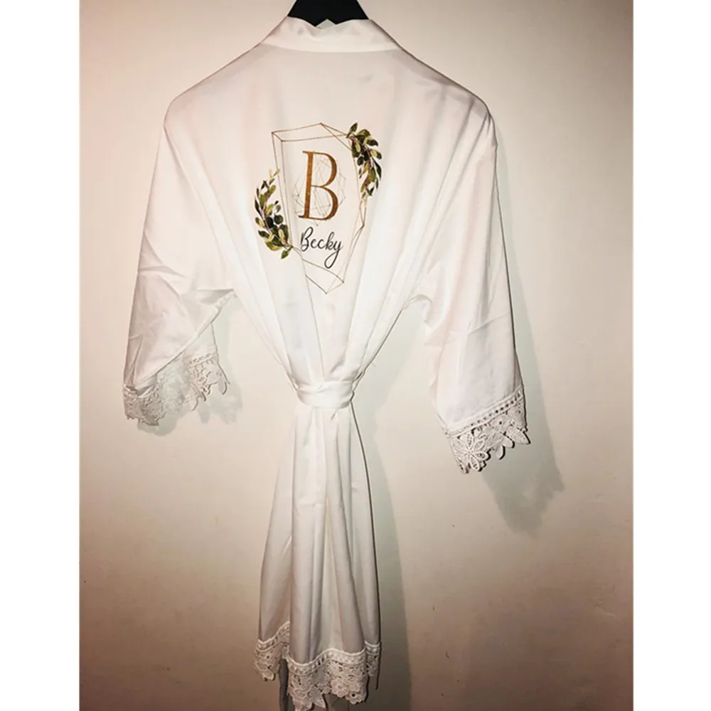 Женский Атласный халат-кимоно с цветочным рисунком свадебный наряд для подружки