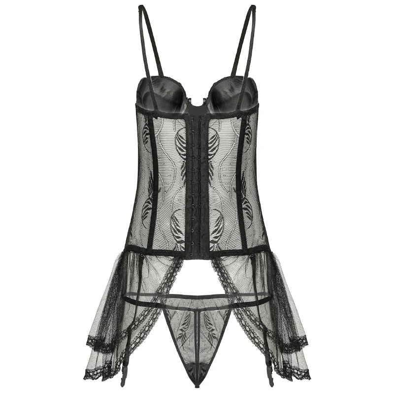 Сексуальное кружевное белье AIIOU с вышивкой женское нижнее женская ночная рубашка