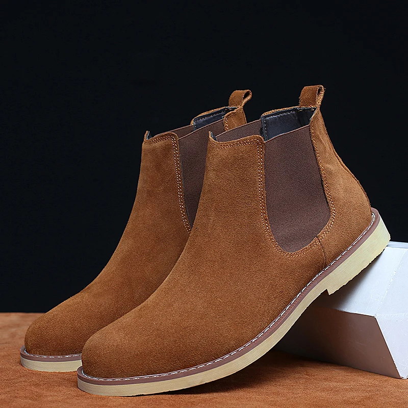 

2019 Winter Warm Fur Leather Chelsea Boots Men High Quality Casual Boots Shoes For Male Botas Zapatos De Hombre Chaussure Homme