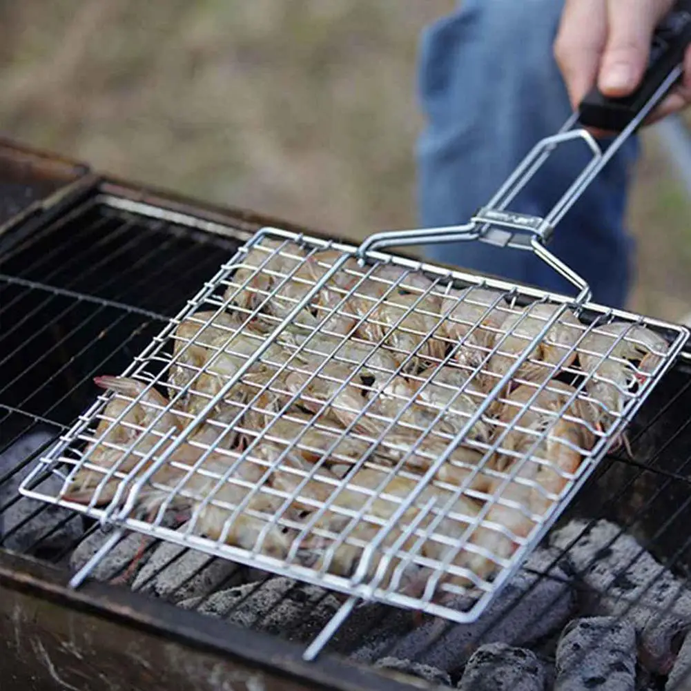 

Portable Barbecue Basket Non-stick Barbecue Net Clip BBQ Tools Vegetable Seafood Barbecue Party Meat Steak Rack Picnic K8F3