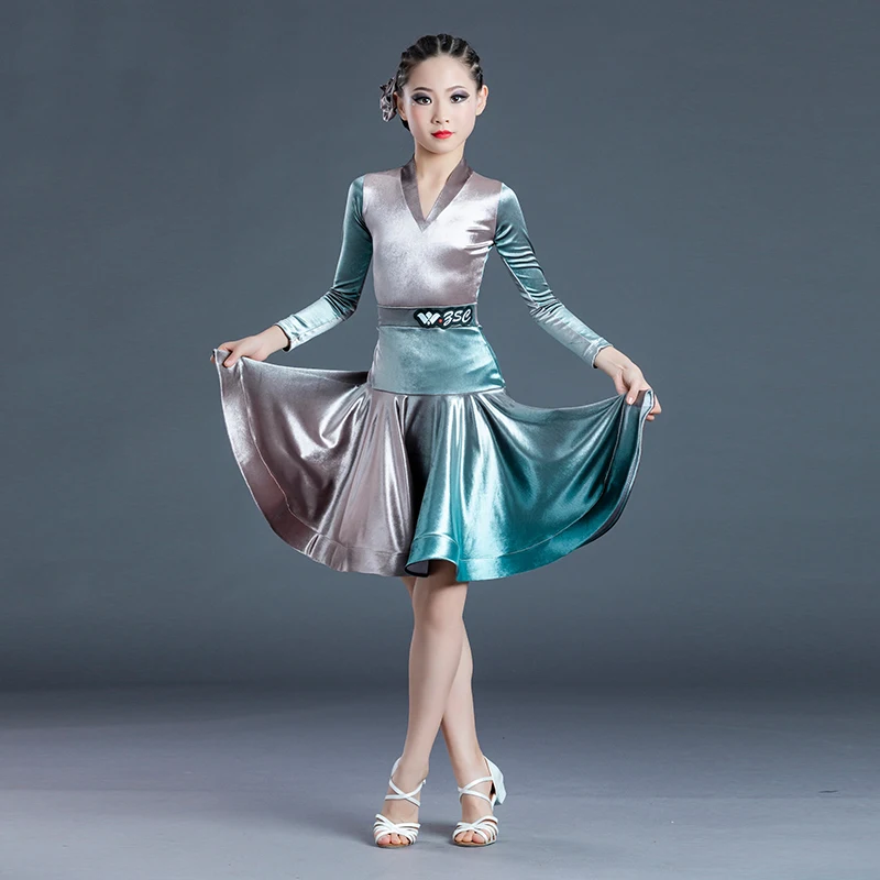 

Модная одежда для латиноамериканских танцев, топы с длинным рукавом, юбка, костюм для бальных танцев, чаша, Самба, танго, латинских танцев, од...