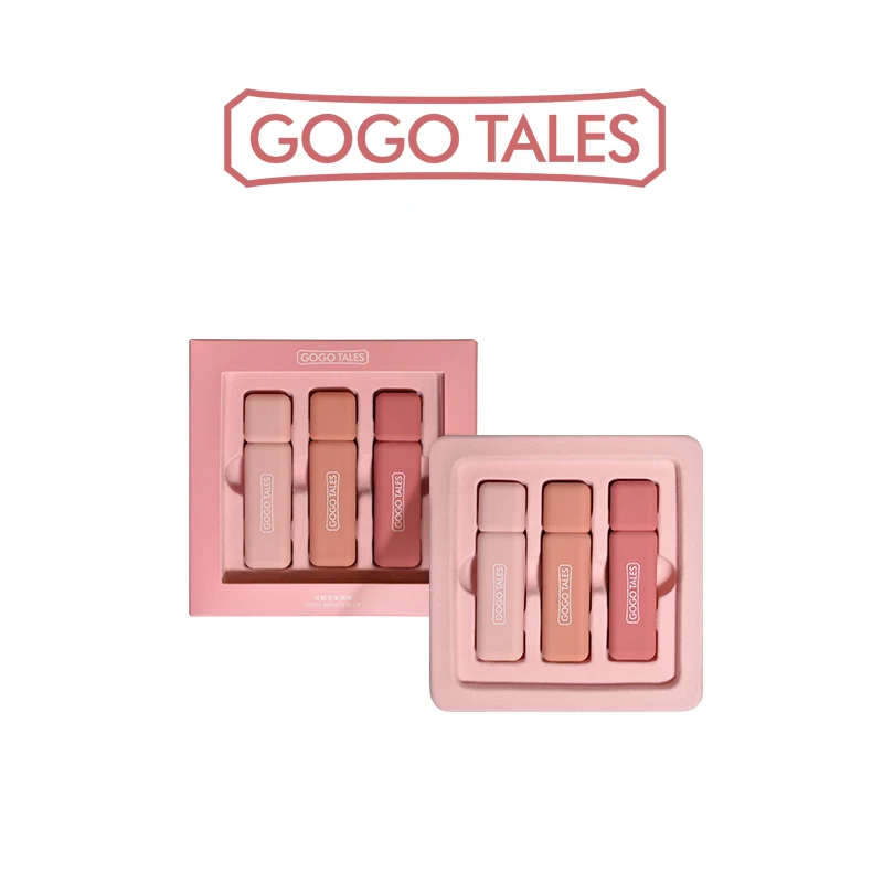 GoGo Tales 3 шт./компл. водостойкий блеск для губ жидкая помада красная стойкая