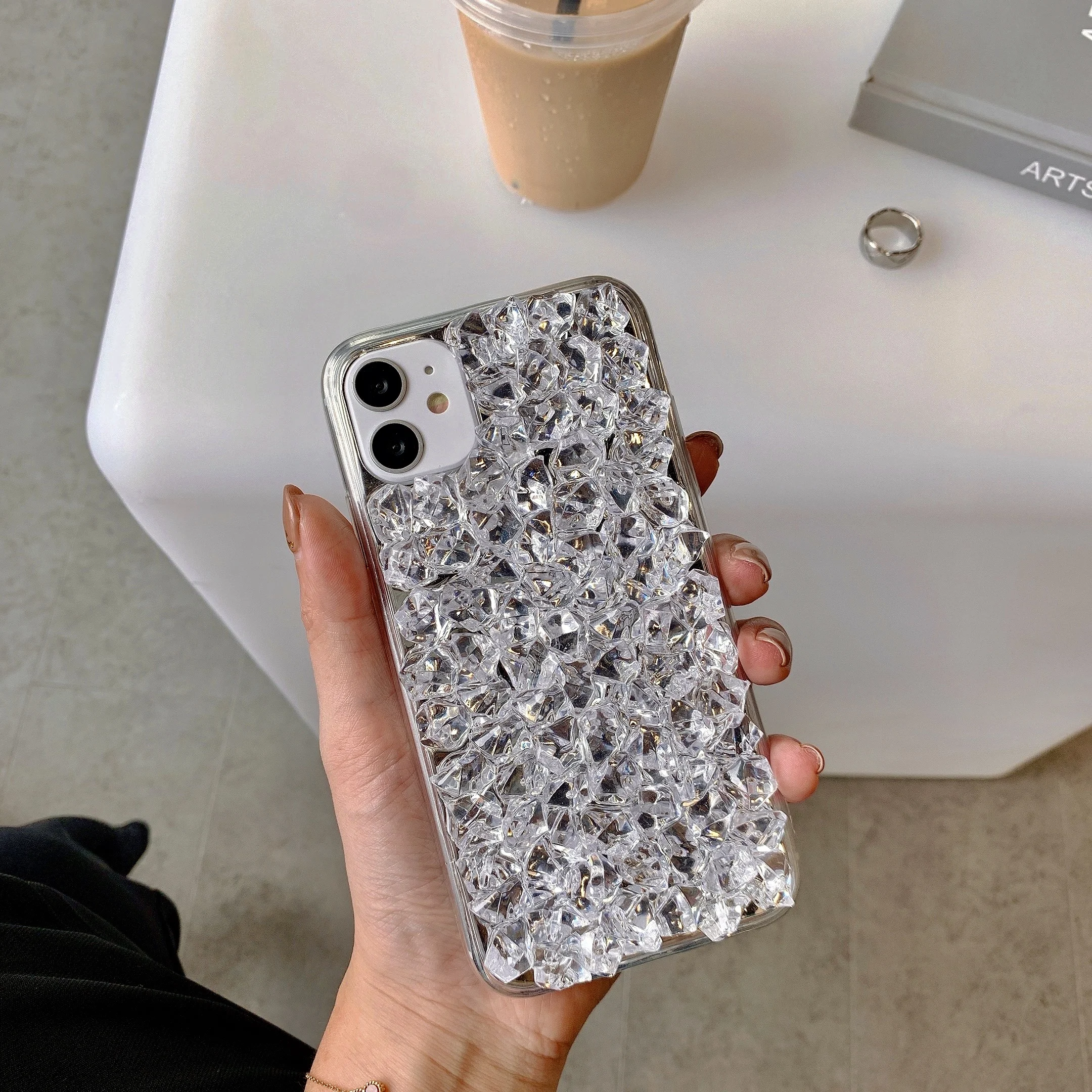 Чехол-накладка для iPhone 11 Pro Max 7 8 Plus XR XS X SE 2020 прозрачный с блестками | Мобильные