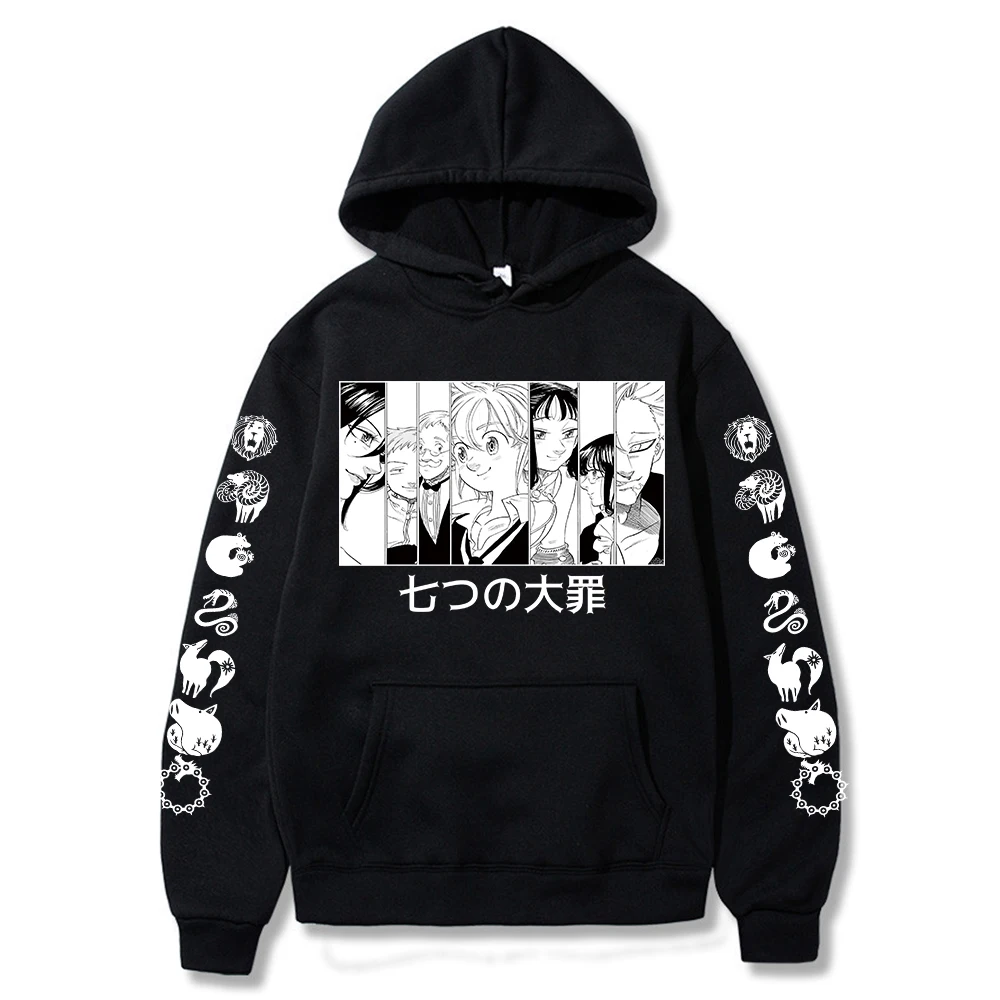 

2021 Anime The Seven Deadly Sins Meliodas Printed Funny Hoodie Men Harajuku Streets Long Sleeve Streets Casual Unisex Sweatshirt