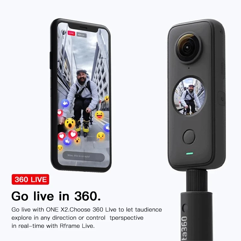 Insta360 ONE X2 Action Camera Mini Anti-Shake Waterproof Portable 5.7K Sport 360 ​Camera FlowState For YouTube Live Like Gopro |