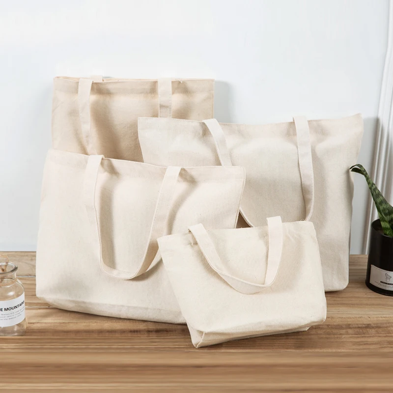 Многоразовая сумка для покупок продуктов с ручками 12 унций Холщовая Сумка-тоут