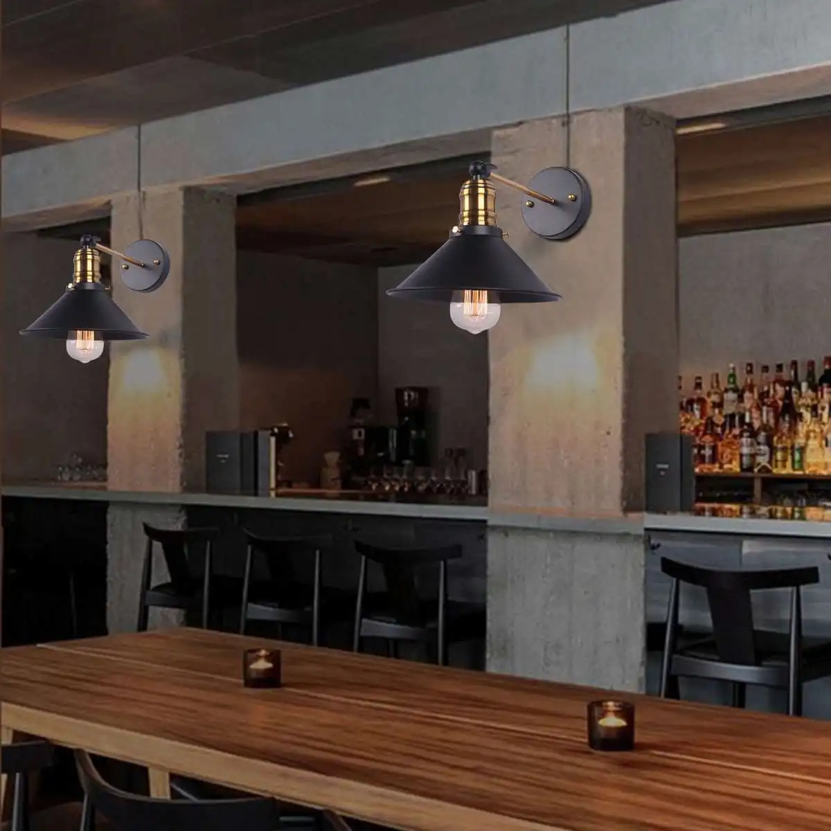 

E27 LED Wall Lamp Industrial Vintage Sconce Wall Lights Loft Style Iron Adjust Bedside Home Decor Indoor Lighting Bronze