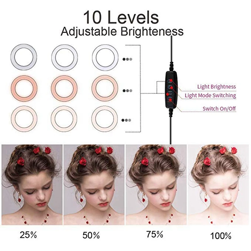 Светодиодный кольцевой светильник с осьминогом Портативный Гибкий штатив