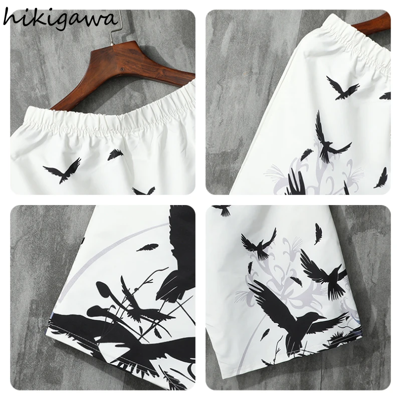 

Hikigawa Women Clothing Korean Fashion Casual Shorts Men Harajuku Short Pant Loose Straight Pants 2021 Summer Mujer Pantalones