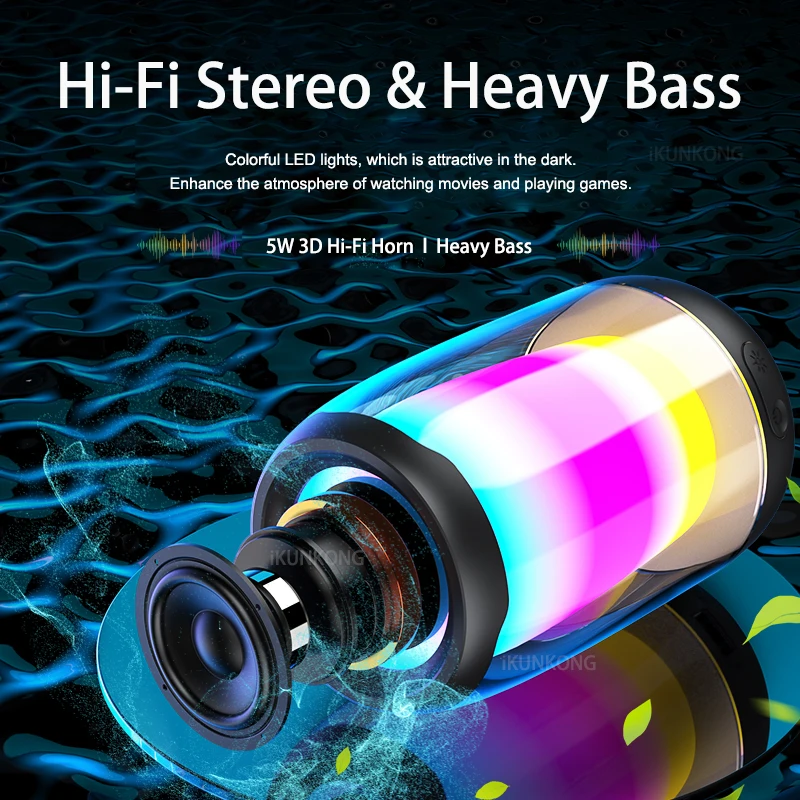 wireless speaker bluetooth compatible speaker microlab portable speaker powerful high outdoor bass tf fm radio with led light free global shipping