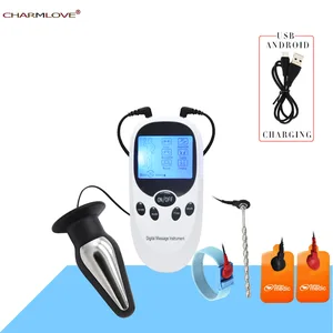 Кольца на пенис с электрошоком, USB, для мужского уретрального пениса, для мастурбации, с электрошоком, массажные подушечки для тела, секс-игрушки для мужчин медицинской тематики