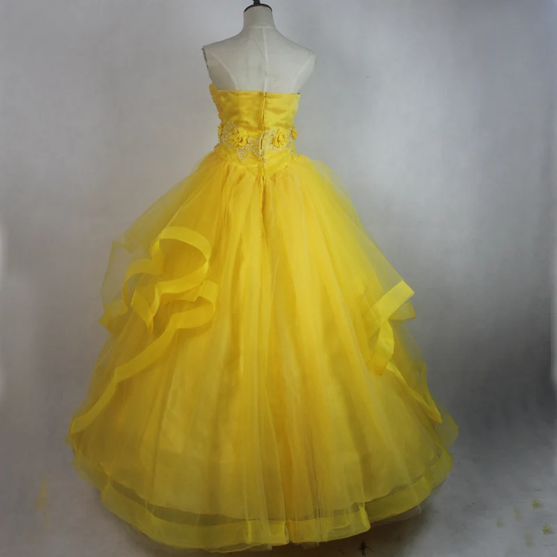 Костюм принцессы Белль на заказ желтый топ платье для взрослых женщин девочек |