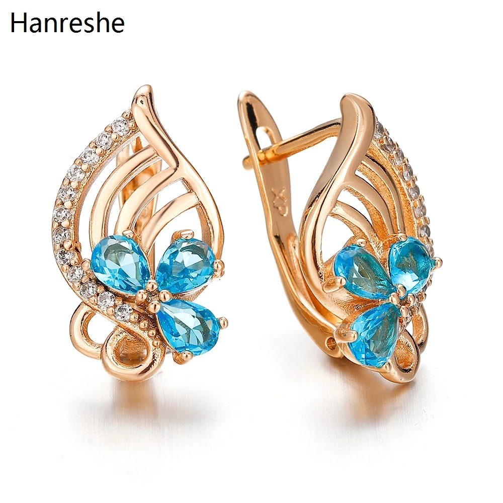 Классические благородные высококачественные циркониевые серьги в форме цветка