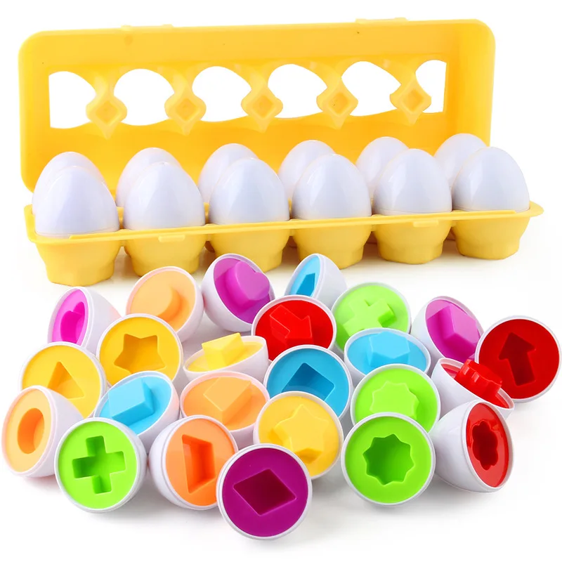 

Baby Montessori Learning Educational Math Toy Smart Egg Puzzle Shape Matching Toy Children Plastic Screw Nut Building Block