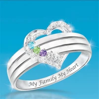 new fashion jewelry ladies simple love mixed color zircon bronze ring engagement wedding anniversary gift