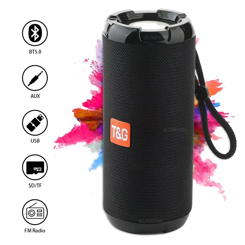 

Portable Bluetooth Speaker FM Radio Wireless Bass Subwoofer Waterproof Outdoor Speakers Boombox AUX USB Loudspeaker Music Box