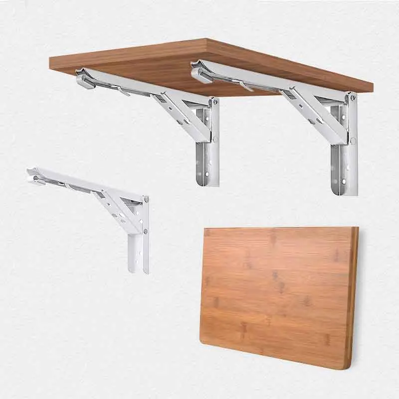 

Two-piece Stainless Steel Folding Partition Bracket Table Storage Rack Wall-mounted Storage Hanging Wall Shelf