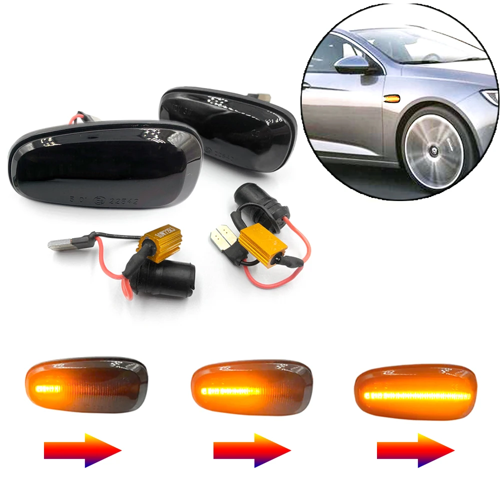 2 шт. светодиодные динамические поворотники для Opel Zafira A 1999 2005 Astra G 1998 2009 боковые