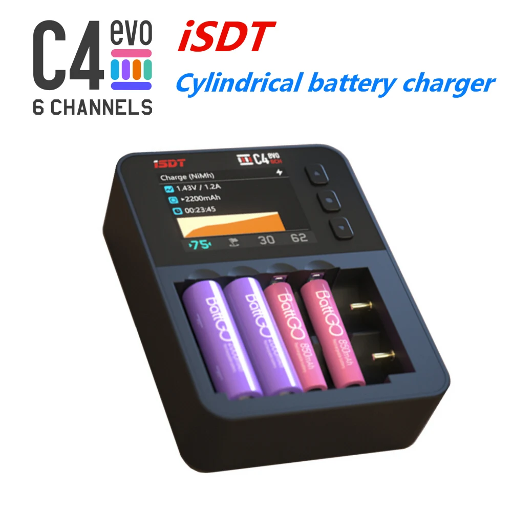 Умное зарядное устройство ISDT C4 EVO с выходом Type-C QC3.0 для литий-ионных аккумуляторов