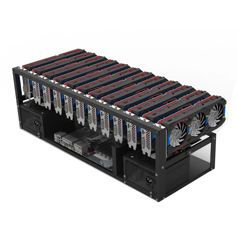 Новые штабелируемые открытые Каркасы для майнинга ETH/ETC/ZEC Ether Accessories Bitcion Tools 6/8/12 GPU