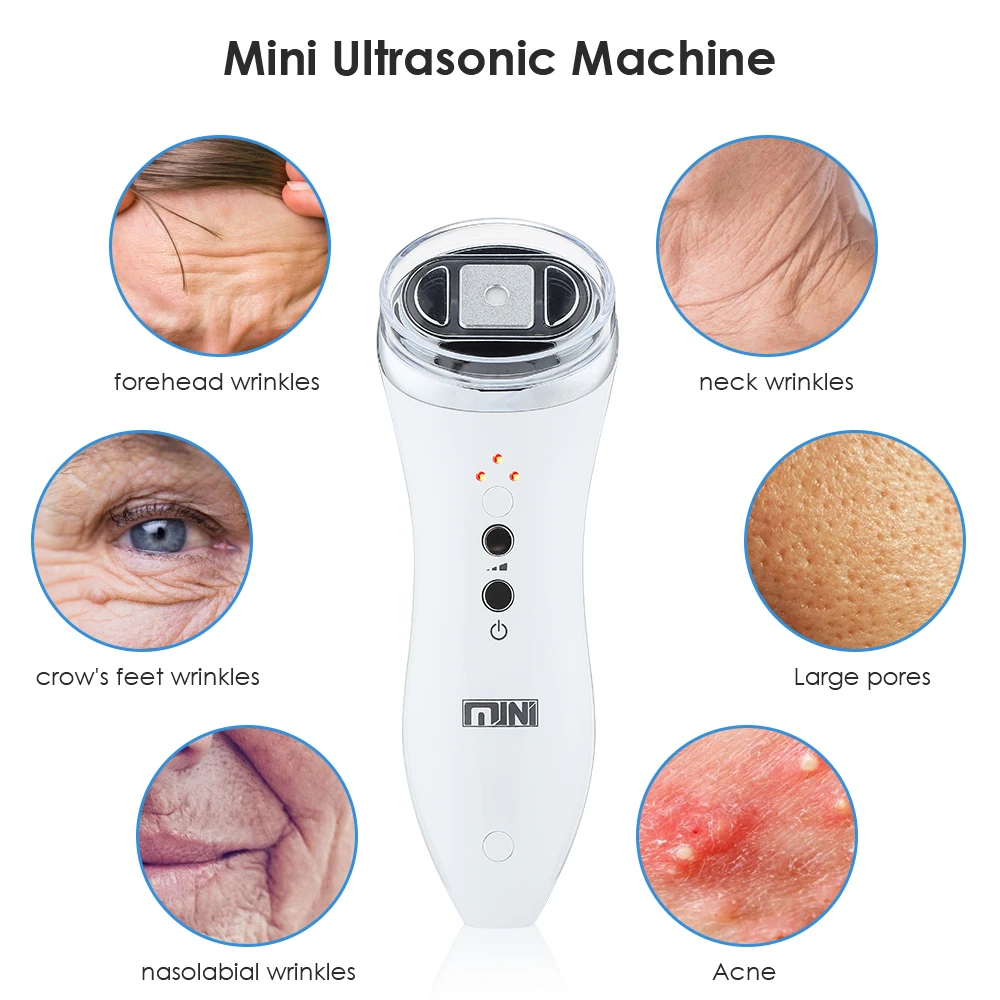 Koop Ultrasone Mini Hifu Huidverjonging Rf Aanscherping Lifting Therapie Hoge Intensiteit Gericht Echografie Gezichtsverzorging Schoonheid Apparaat