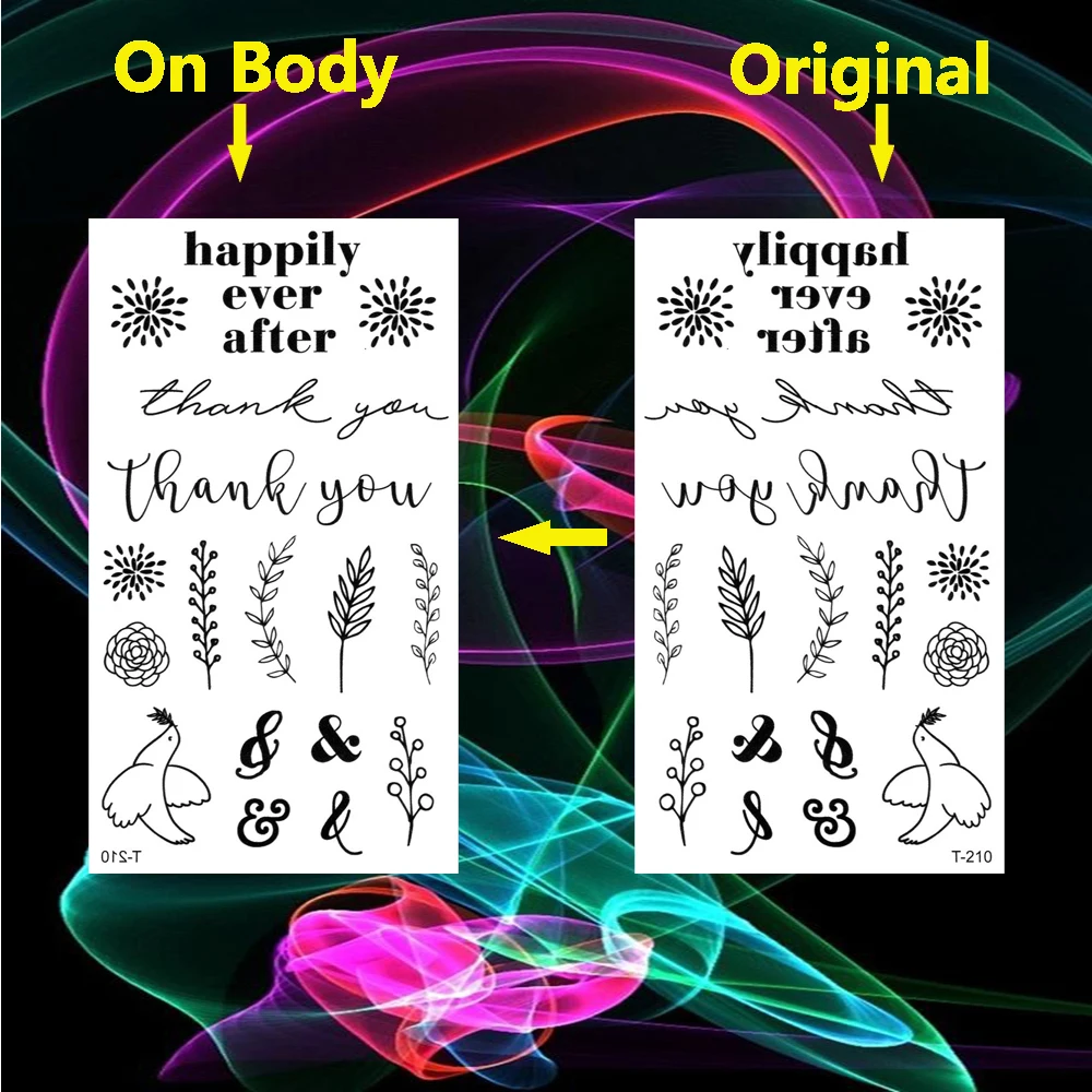 Водонепроницаемые временные тату наклейки поддельные Цветочная птица флэш-тату